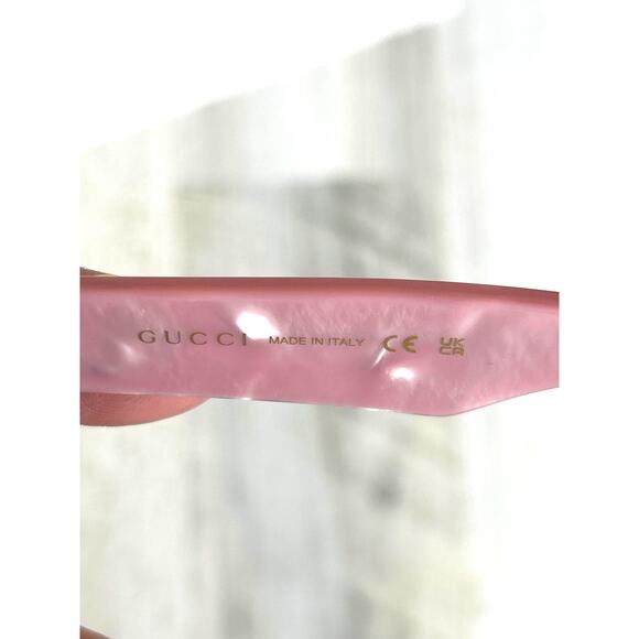 Gucci Women’s GG0998S 005 Black Pink Square Oversized Designer Sunglasses NWT - Picture 9 of 10